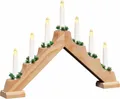 Produktbild: vidaXL Weihnachtskerzenbrücke mit 7 LEDs Braun 39,5 x 5 x 29 cm