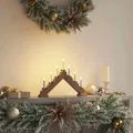 Produktbild: Weihnachtskerzenbrücke mit 7 LEDs Braun 39,5 x 5 x 29 cm