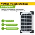 Produktbild: 5W Mono Solarpanel 12V Offgridtec, Photovoltaik, Solarenergie