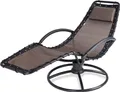 Produktbild: CASARIA® Gartenliege Liegestuhl Wetterfest Wellness Relaxliege mit Armlehne Kissen Ergonomisch 120kg Belastbar Garten Wohnzimmer Schaukel Stuhl Braun