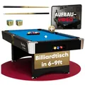Produktbild: Marlen & Sons Billardtisch Marlen & Sons CueMaster Billardtisch mit Kugelrückführung und Zubehör schwarz