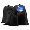 Produktbild: EAZY CASE 5x Koffer Packbeutel Organizer Schuhbeutel Wäschebeutel Sack Schwarz