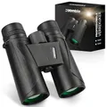 Produktbild: Zoomble 12x42 HD-Fernglas für Erwachsene | Wasserdichtes Fernglas, Bak-4-Prisma, FMC-Objektiv | Ideal für Vogelbeobachtung, Jagd, Outdoor-Reisen und Sport | Inklusive Tragetasche/Etui (Schwarz)