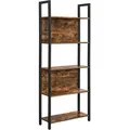 Produktbild: Vasagle Bücherregal 3 Ebenen 24 x 62 x 165 cm Braun-Schwarz