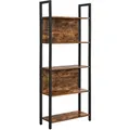 Produktbild: Vasagle Bücherregal LLS025B01, schwarz / vintage braun, aus Metall / Holz, 5 Ebenen, 62 x 165 x 24cm