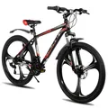 Produktbild: Hiland 26 Zoll Mountainbike für Erwachsene, 3 Speichenrad 18 Gang Herren Damen Mountainbike, mit Doppelscheibenbremse, 26 Zoll Aluminiumrahmen MTB