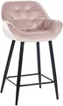 Produktbild: CLP Barhocker Gibson I Gepolsterter Tresenstuhl Mit Fußstütze, Farbe:pink, Material:Samt