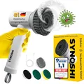Produktbild: SYNOSHI | Elektrische Reinigungsbürste, Power Spin Scrubber, Reinigungsgerät mit 3 Sustauschbaren Reinigungsköpfen, Drehschrubber 2 Geschwindigkeiten. Schrubber Für Badezimmern, Duschen, Fliesen