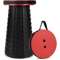 Produktbild: Klapphocker, Campinghocker, Tragbarer Teleskophocker, Outdoor, bis 180kg, Rot