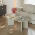 Produktbild: [en.casa] Couchtisch Kynd Wohnzimmertisch 119 x 60 x 40 cm Sofatisch Beistelltisch mit ovaler Tischplatte Kaffeetisch Sandfarben