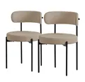 Produktbild: ML-DESIGN Polsterstuhl Esszimmerstühle Gruppe Küchenstuhl aus Teddystoff mit Metallbeinen (2 St), Clubstuhl 2er Set Wohnzimmerstuhl Braun moderne Design Lounge Stuhl