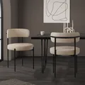 Produktbild: 2er Set Esszimmerstühle Wohnzimmerstühle Küchenstühle Rückenlehne Stoff Braun
