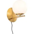 Produktbild: QAZQA Art-Deco-Wandleuchte aus Gold und Opalglas Flore