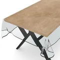Produktbild: ANRO Transparente Tischdecke Schutzdecke Glasklar Durchsichtig Klarsichtfolie - Marta - 0,3mm 180x140cm Farbe Schwarz