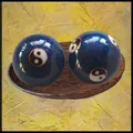 Produktbild: Qi Gong Kugeln YIN YANG BLAU Klangkugeln Massage Meditation