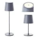Produktbild: Akku Tischlampe kabellos Touch DIMMBAR Lampe Nachtlicht Fensterbank Leuchte GRAU