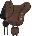 Produktbild: Equinate Reitpad Newfield aus synthetischem Wildleder Pony Braun - Bareback Pad mit pflegeleichter Neopren Unterseite - Reitkissen Baumloser Sattel