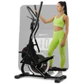 Produktbild: Hop-Sport Cross Stepper für zuhause HS-400B Icon - 2-in-1 Crosstrainer und Stepper mit Trainingscomputer - innovatives Trainingsgerät verbindet das Stepper- und Crosstrainer-Training (Schwarz/Rot)