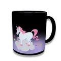 Produktbild: Mad Monkey Einhorn Tasse mit Farbwechsel - Kaffeetasse Einhorn, Schwarz, Lila
