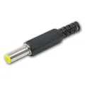 Produktbild: world-trading-net DC-Stecker 2,1 mm x 5,5 mm, 14mm Langer SchaftLötanschluss, schraubbar mit Zugentlastung & Knickschutz – Stromstecker Niedervolt für zB LED
