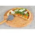 Produktbild: Pizza-Teller mit Pizza-Schneider 32 cm Bambus