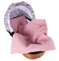 Produktbild: Babylux Babydecke MUSSELIN Kinderwagen Decke 75x60cm Kuscheldecke Stubenwagen MPM (Rosa)