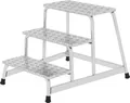 Produktbild: Munk Arbeitspodest, Aluminium, verschweißte Rohrkonstruktion, Warzenblechstufen, rutschfest, Bis 150 kg, Trittfläche B 550 x T 300 mm, 3-stufig 664425