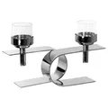 Produktbild: Fink 2-armiger Teelichthalter 25x13 cm 2-flg Aluminium Kerzenhalter inkl. Gläser