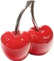 Produktbild: Deko-Kirsche Double Sherry Deko-Frucht Keramik rot-silber H 21cm L 22cm Gilde