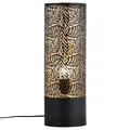Produktbild: Marrakesch Tischlampe Nachttischlampe 41cm groß | Aesthetic Deko Lampe Stehlampe im Wohnzimmer Schlafzimmer oder Kinderzimmer | Moderne Tischleuchte Verdure aus Metall schwarz gold E27 Lampenfassung
