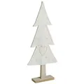 Produktbild: Tannenbaum Filz Deko Herz Creme Beige 35cm 2er Set Weihnachten, 2 Stück
