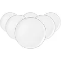 Produktbild: Seltmann Weiden Lido Black Line Speiseteller 6er Set, ø 26 cm, Runder Essteller mit schwarzem Rand, Porzellan