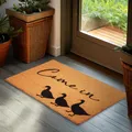 Produktbild: BRUBAKER Fußmatte für Außen und Innen - Come In - 45 x 75 cm Schmutzfangmatte mit Gänsen - Fußabtreter aus 100% Kokos Wetterfest und rutschfest - Antirutsch Türmatte für Haustür - Braun
