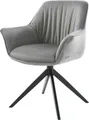 Produktbild: DELIFE Polsterstuhl Keila-Flex, mit Armlehnen Kreuzgestell breit Schwarz Samt Grau