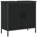 Produktbild: vidaXL Waschbeckenunterschrank, Waschbeckenschrank mit viel Stauraum, Unterschrank für Waschbecken Waschtisch, Badschrank Badezimmerschrank Badmöbel, Schwarz Holzwerkstoff