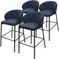 Produktbild: ML-Design Barhocker 4Er Set Dunkelblau 76 cm Hoch mit Stoffbezug