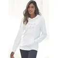 Produktbild: Kapuzensweatshirt BENCH. LOUNGEWEAR, Damen, Gr. 36/38, beige (ecru), Interlock, Obermaterial: 100% Baumwolle, unifarben, Basic, bequem, Bündchen, Sweatshirts, mit glänzender Logostickerei, Loungeanzug, Hoodie
