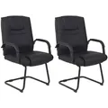 Produktbild: CLP 2er Set XXL-Freischwinger Attila I gepolsterter Besucherstuhl mit Kunstleder-Bezug I Bis 180 kg belastbar