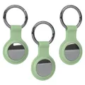 Produktbild: 3x Hülle für Apple AirTag mit Karabiner Silikon Air Tag Schlüsselanhänger Grün