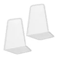 Produktbild: Relaxdays Buchstütze, 2er-Set, modernes Mesh-Design, Bücher und Ordner, Buchhalter HxBxT: 14 x 12 x 9 cm, Metall, weiß