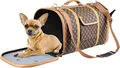 Produktbild: Hundetasche - Tragetasche Chloe 2 Braun – 45x26x26cm – Kunstleder – verstärkter Rahmen – Abnehmbarer Boden – Sicherheitsleine – Roll-Belüftungsnetz – Standfüße