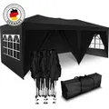 Produktbild: Kronenburg Faltpavillon 3x6m - Wasserfest, UV-Schutz 50+, 6 Seitenteile, Schwarz - Schwarz