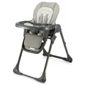 Produktbild: Kinderkraft Hochstuhl Tummie, Grau, 55.5x101x84.5 cm, Snacktablett, 5-Punkt-Gurt, zusammenklappbar, in Liegefläche verstellbar, höhenverstellbar, Schrittgurt, Tablett, Fußstütze Sitzfläche Essbrett abnehmbar, Stühle