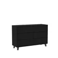 Produktbild: Kommode HOME 6S – Sideboard mit 6 Schubladen, Farbe Schwarz, Push-to-Open