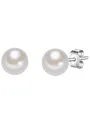 Produktbild: Valero Pearls Damen-Ohrstecker Hochwertige Süßwasser-Zuchtperlen in ca. 7 mm Rund weiß 925 Sterling Silber - Perlenohrstecker mit echten Perlen 186140