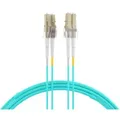 Produktbild: Duplex Patchkabel Flat-Twin LC-LC OM3 -- 10m LSZH 3x5mm aqua Glasfaserverkabelung Glasfaser OM3