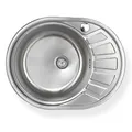 Produktbild: Edelstahl Einbauspüle ★ Küchenspüle ★ Spülbecken links ★ Spüle rund mit Ablage
