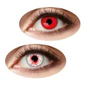 Produktbild: Zoelibat Eyecatcher 84524641 - DUO Wochenlinsen ohne Sehstärke, Rot und Rot-Weiß, 1 Paar Kontaktlinsen farbig, Halloween und Karneval