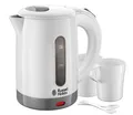 Produktbild: Russell Hobbs Wasserkocher klein [0,85l Reisewasserkocher mit weltweiter Spannungsanpassung] Travel (1000W, inkl. 2 Tassen & 2 Teelöffel, optimierte Ausgusstülle, kompakter kleiner Teekocher) 23840-70