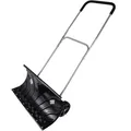 Produktbild: Agora-Tec® Schneeschieber mit Rädern 66 cm Mobile – fahrbarer Schneeräumer mit extra breitem Kunststoffblatt & schwenkbarem Doppel-Stahlstiel mit Softgriff